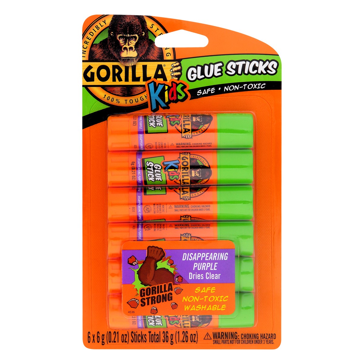 slide 1 of 11, Gorilla 6 Pack Kids Glue Sticks 6 ea, 6 ct