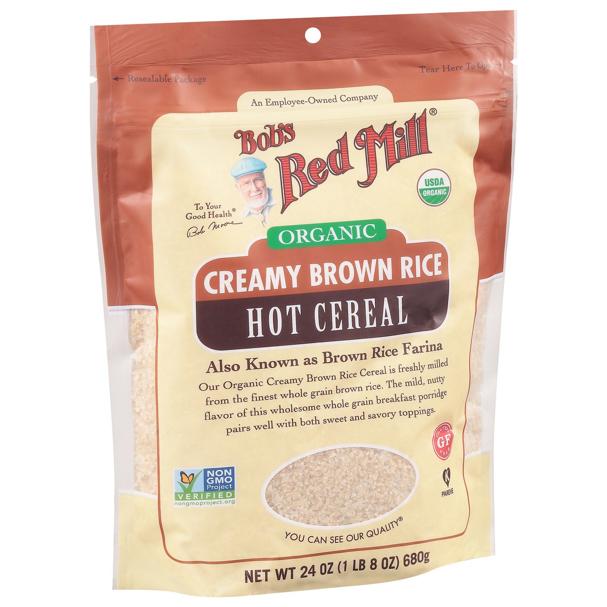 slide 2 of 9, Bob's Red Mill Brown Rice Cereal, 24 oz