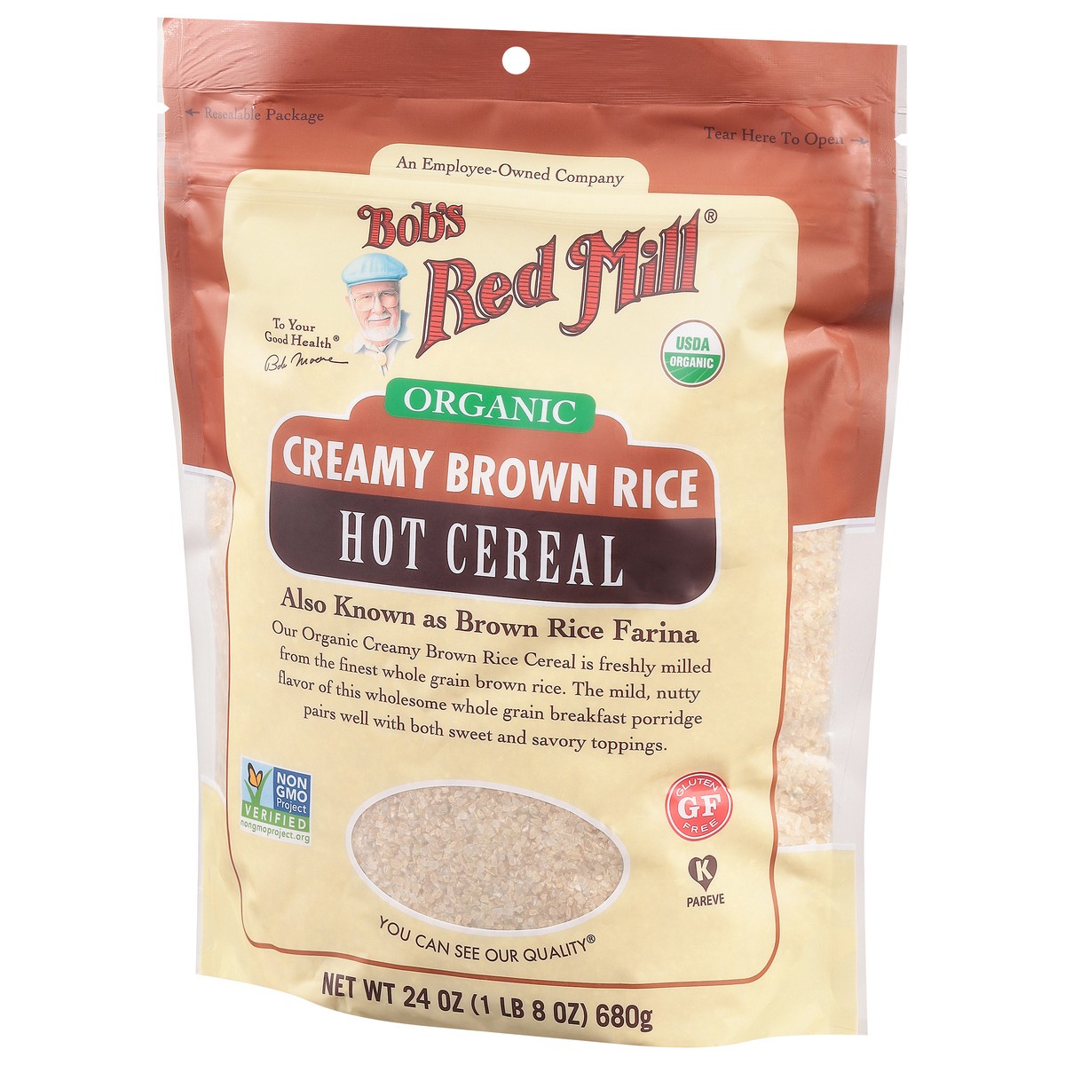 slide 3 of 9, Bob's Red Mill Brown Rice Cereal, 24 oz