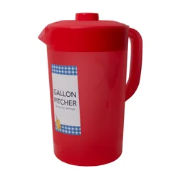 Meijer Corporate Seasonal Summer Plastic Drink Pitcher, 1 Gallon, Red