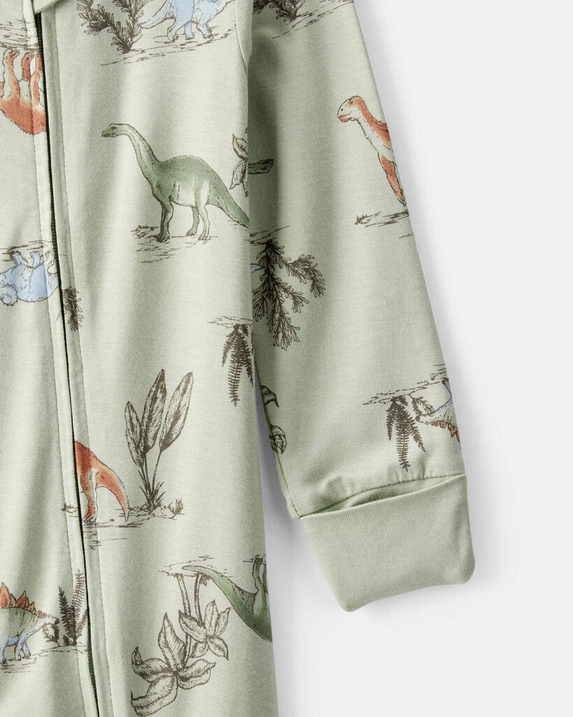 slide 2 of 6, Carter's Baby Boy Dinosaur Print PurelySoft Long-Sleeve Sleep & Play - Green Green 6M, 1 ct