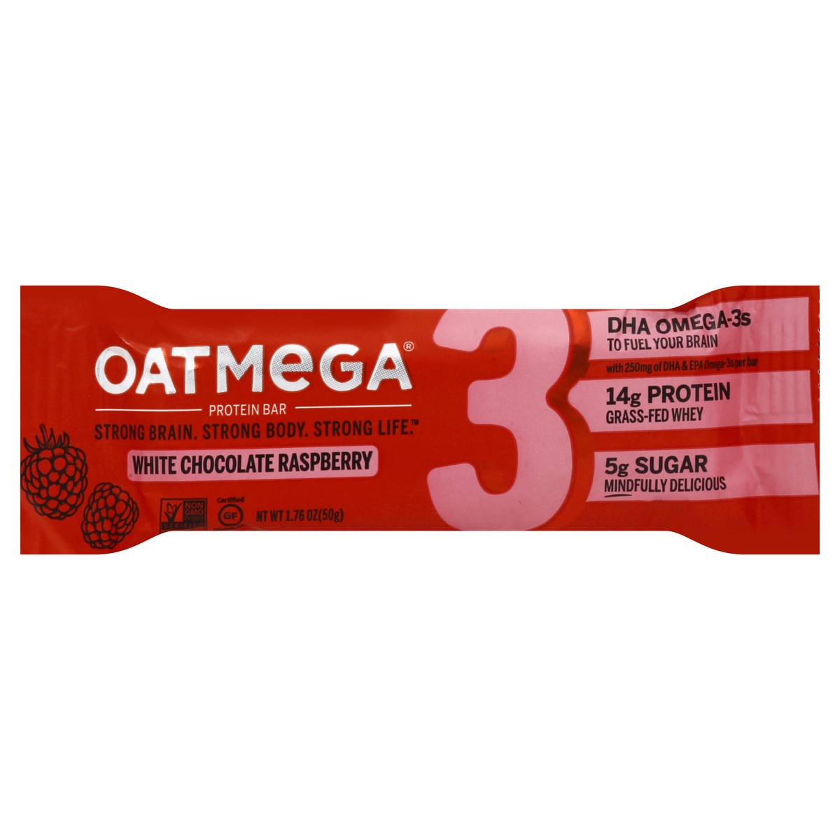 slide 1 of 13, Oatmega White Chocolate Raspberry Bar, 1.8 oz