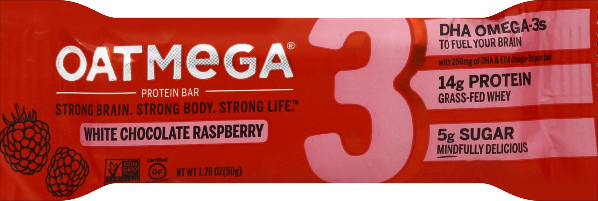 slide 7 of 13, Oatmega White Chocolate Raspberry Bar, 1.8 oz