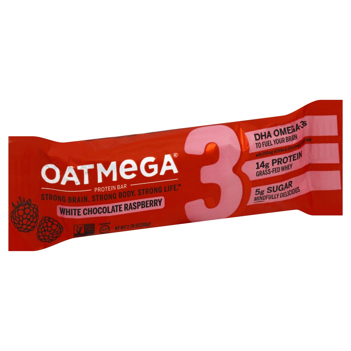 slide 8 of 13, Oatmega White Chocolate Raspberry Bar, 1.8 oz