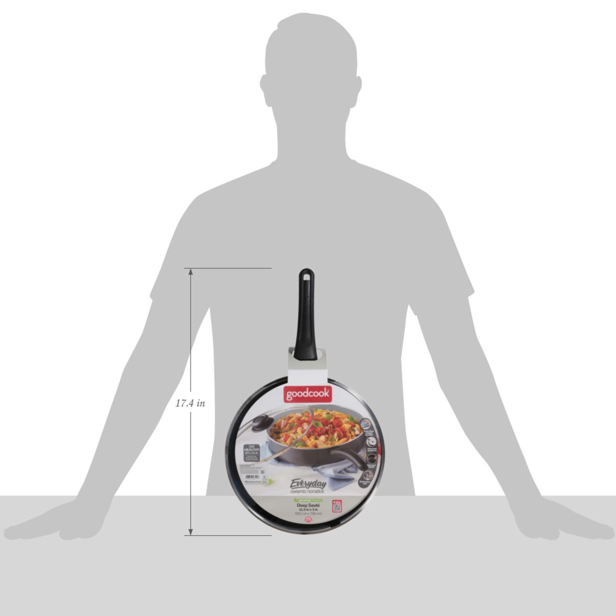 slide 2 of 12, Good Cook Everyday Ceramic Nonstick Deep Saute 1 Each, 1 ct