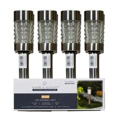 ROOM & RETREAT RR 10.8" Solar Power LED Pathway Lights, Silver