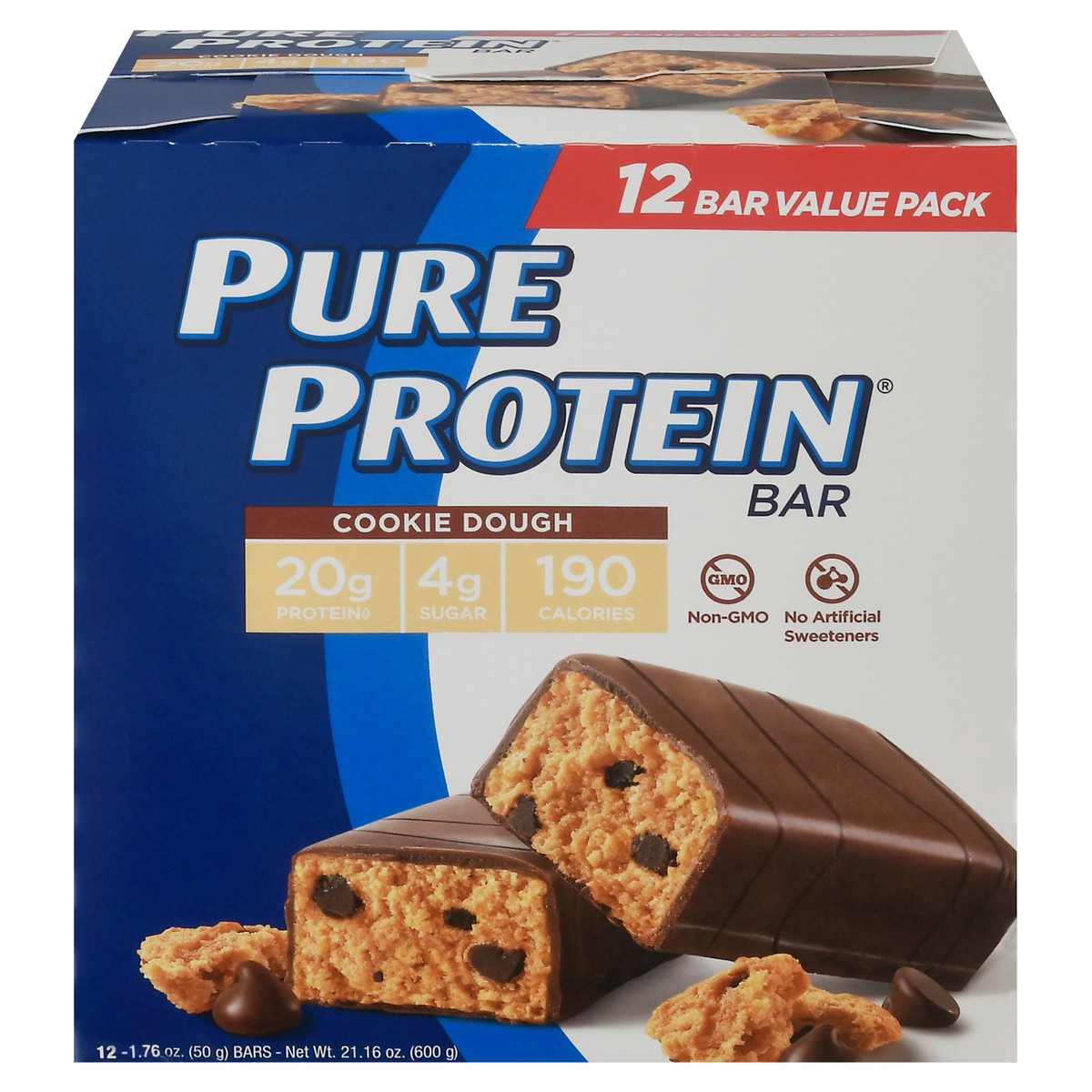 slide 1 of 10, Pure Protein Cookie Dough Bars, 12 ct; 1.76 oz