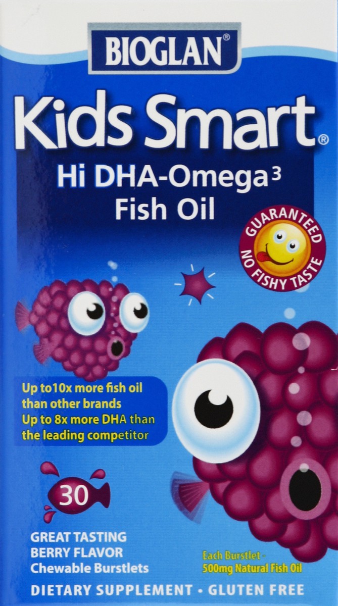 slide 5 of 6, Bioglan Fish Oil, DHA-Omega 3, Berry Flavor, Chewable Burstlets, 30 ct