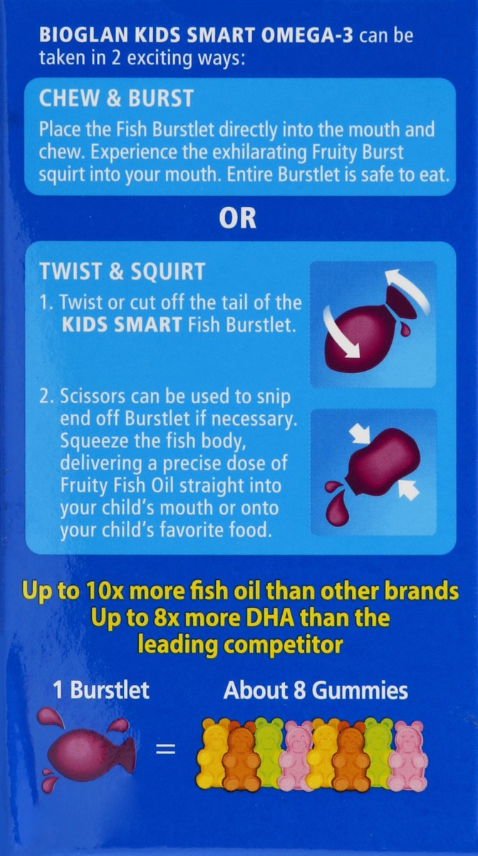 slide 6 of 6, Bioglan Fish Oil, DHA-Omega 3, Berry Flavor, Chewable Burstlets, 30 ct