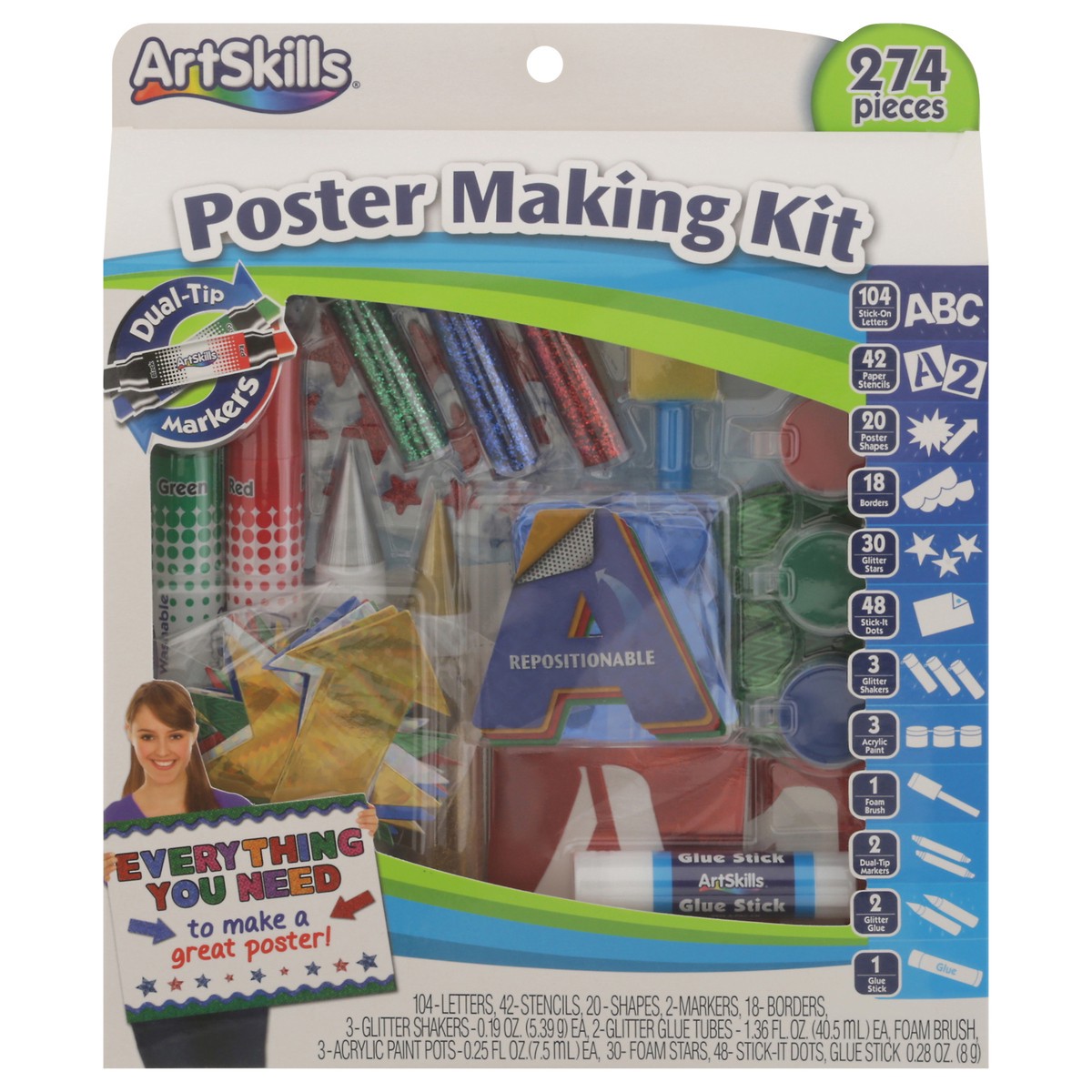 slide 1 of 9, ArtSkills Poster Making Kit 274 ea, 274 ct