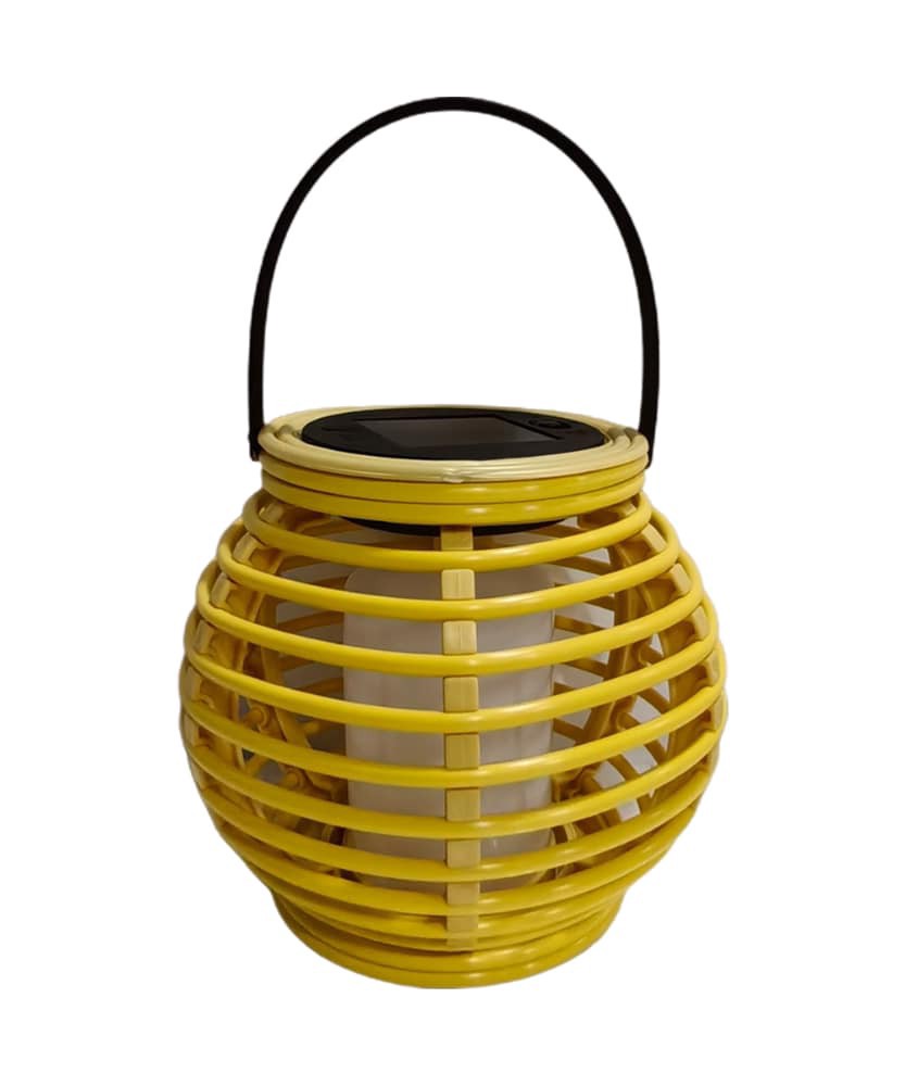 slide 1 of 3, EDL Solar Lantern - Gold, 5.9 in