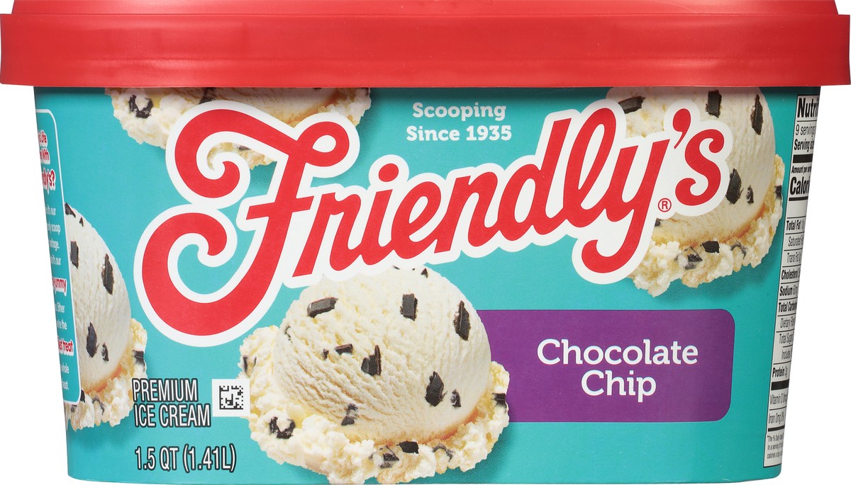 slide 5 of 9, Friendly's Premium Ice Cream / Chocolate Chip, 48 fl oz