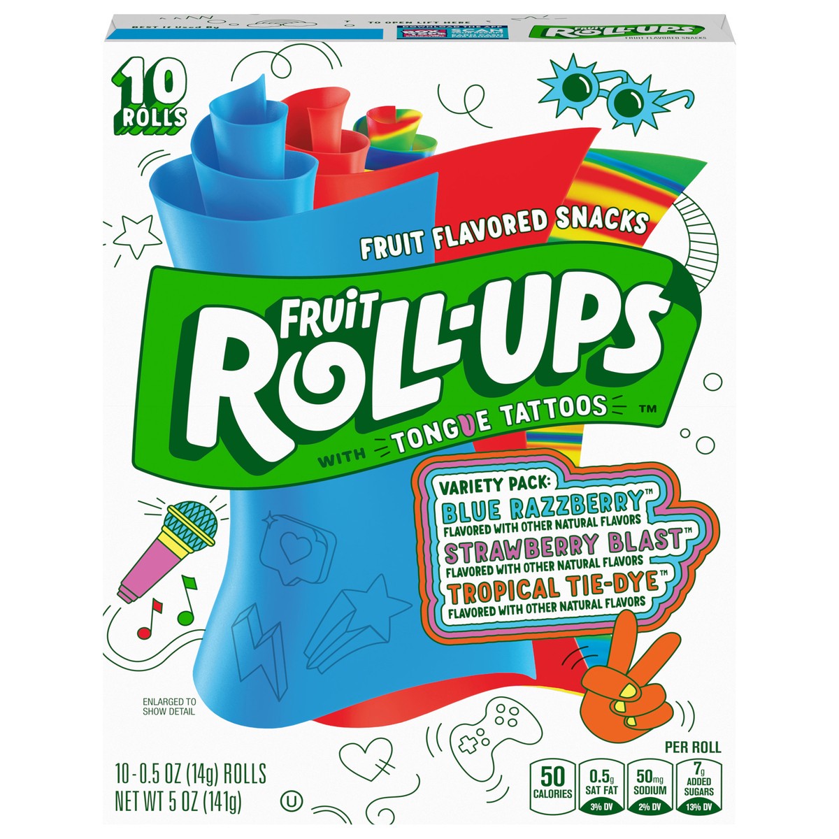 slide 1 of 14, Fruit Roll-Ups Fruit Flavored Snacks, Variety Pack, Pouches, 10 ct, 10 ct