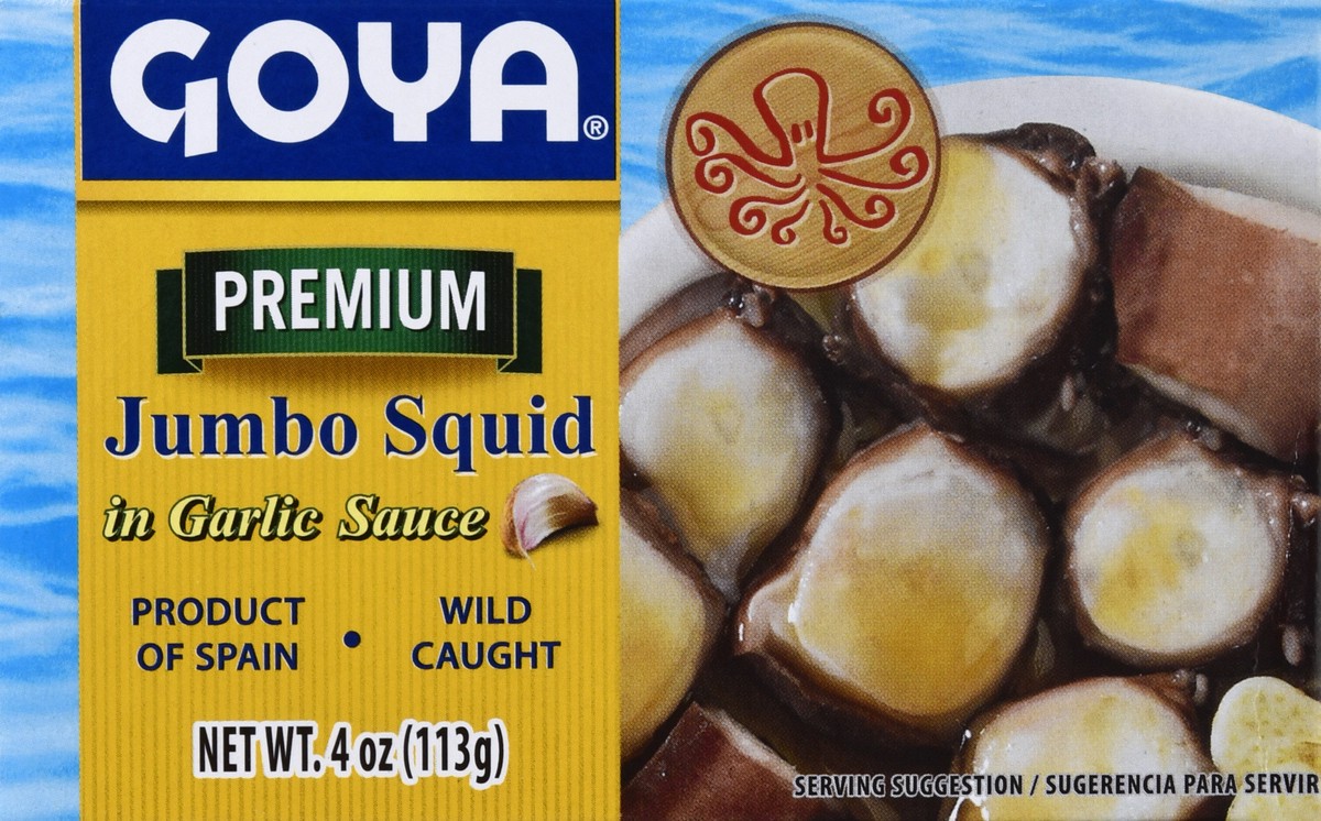 slide 8 of 13, Goya Premium Jumbo Squid in Garlic Sauce 4 oz, 4 oz