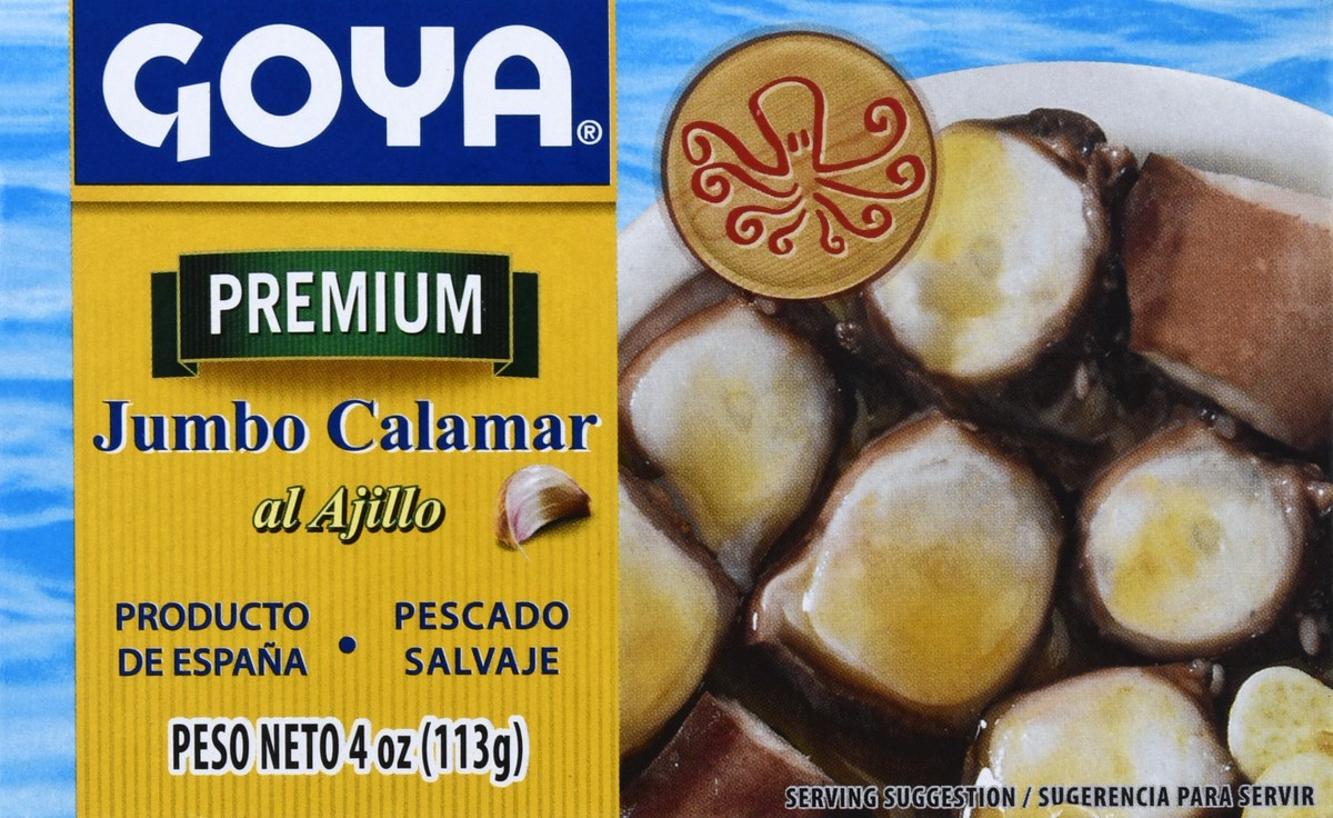 slide 4 of 13, Goya Premium Jumbo Squid in Garlic Sauce 4 oz, 4 oz