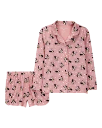 Carter's Kid 2-Piece Minnie Mouse Coat-Style Poly Pajamas Pink 8