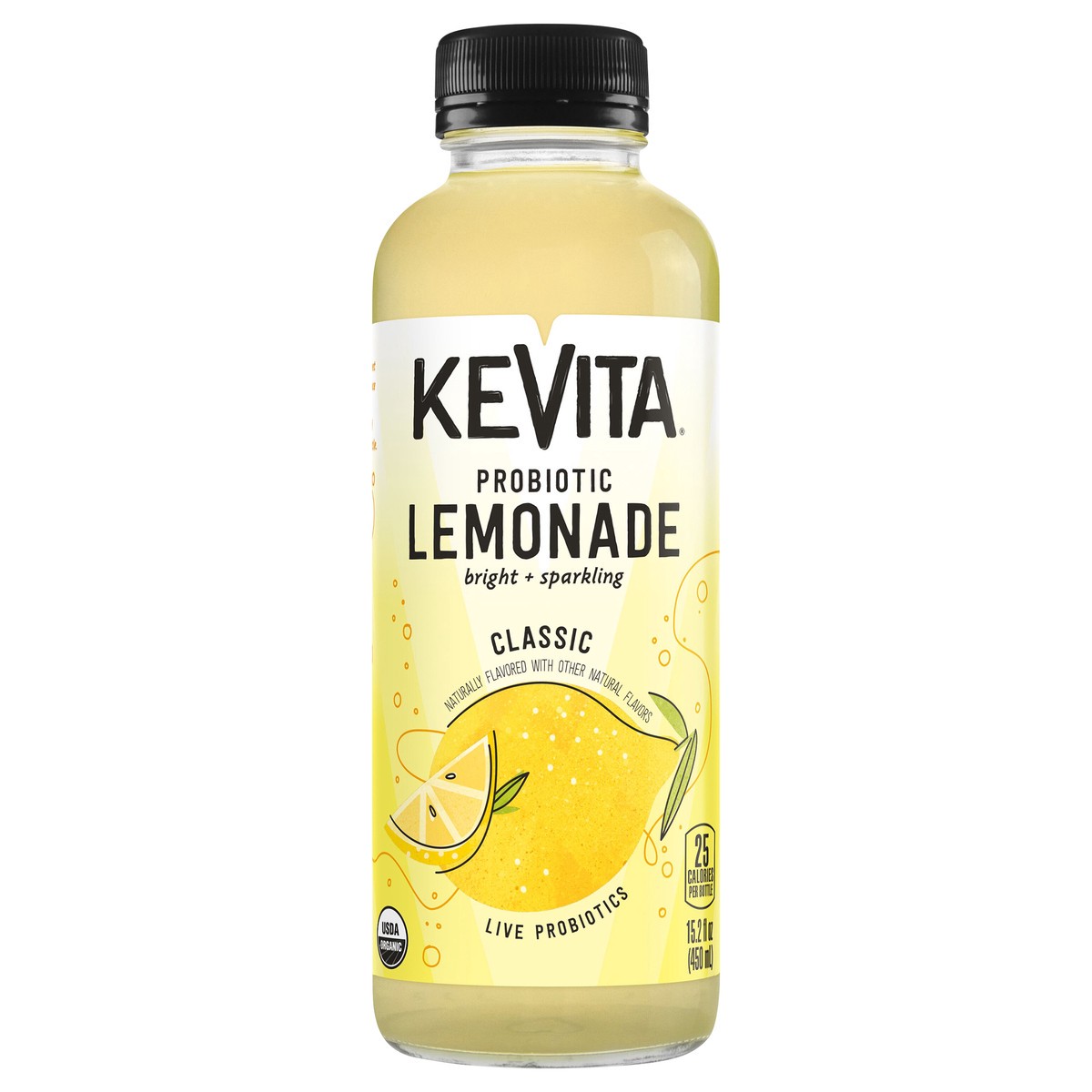slide 1 of 8, KeVita Lemonade, Classic, Probiotic, 15.20 fl oz