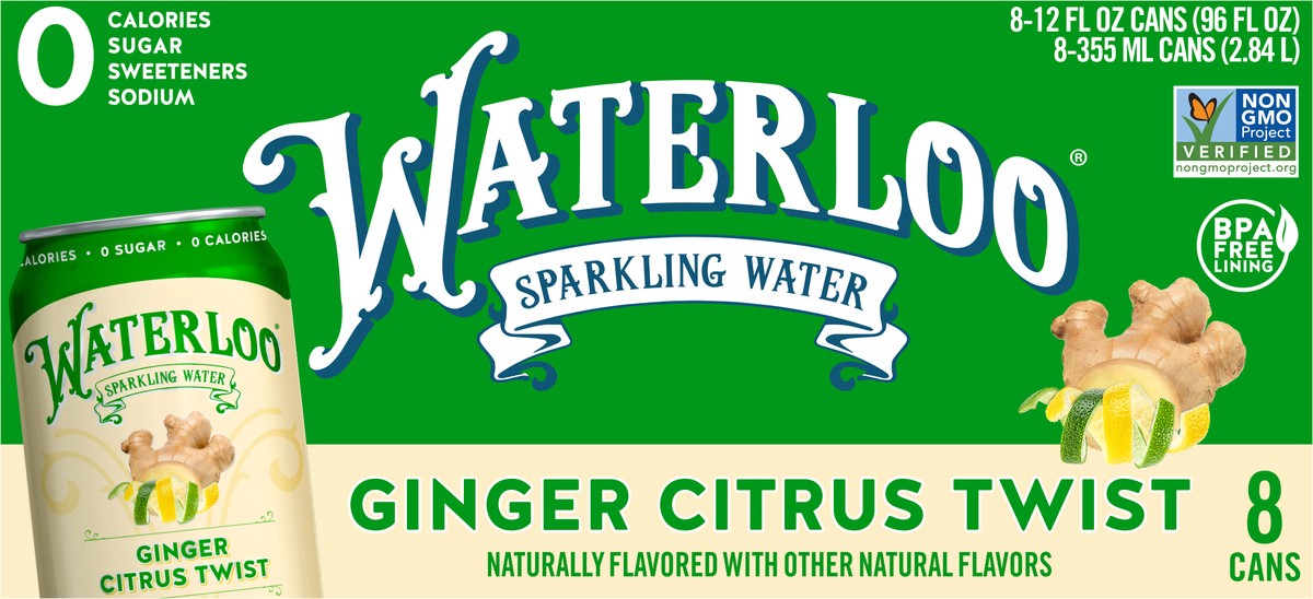 slide 2 of 2, Waterloo Sparkling Water Ginger Citrus Sparkling Water - 96 fl oz, 96 fl oz