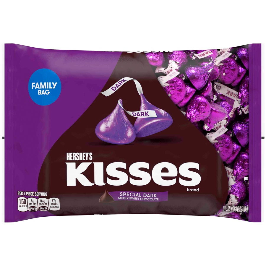 slide 1 of 1, Hershey's Kisses Special Dark Chocolate, 18 oz