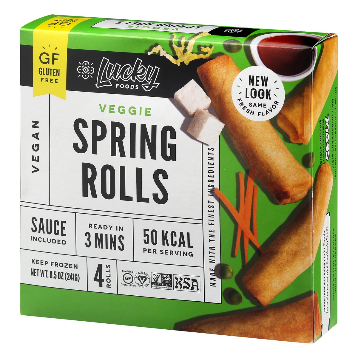 slide 2 of 9, Lucky Foods Veggie Spring Rolls 4 ea, 8.5 oz