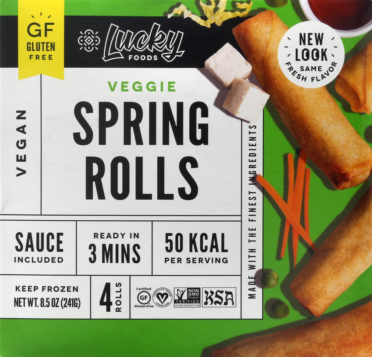 slide 6 of 9, Lucky Foods Veggie Spring Rolls 4 ea, 8.5 oz