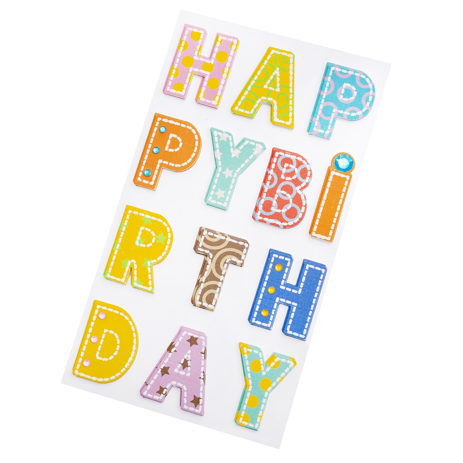 slide 2 of 3, Birthday Letters Stickers By Recollections, 3.75 in x 6.75 in