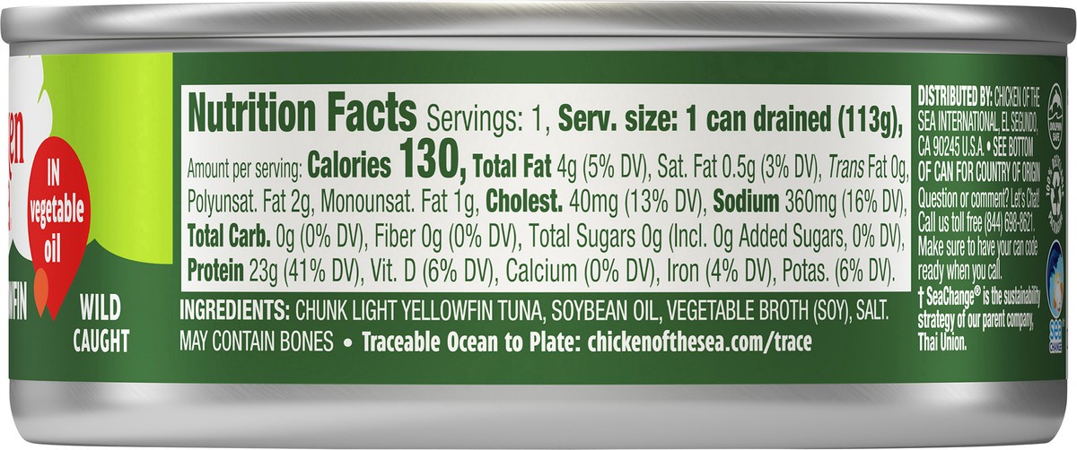 slide 8 of 9, Chicken of the Sea Chunk Yellowfin Tuna in Vegetable Oil - 5 oz, 5 oz