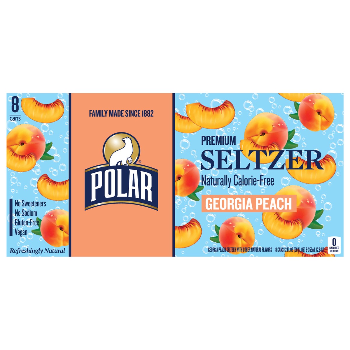 slide 1 of 15, Polar Seltzer - 8pk 12oz - Georgia Peach, 8 ct