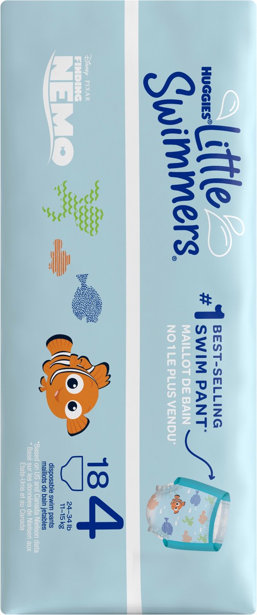 slide 6 of 9, Little Swimmers Disposable Swim Diapers, Size 4 (24-34 lbs), 18 Ct, 18 ct