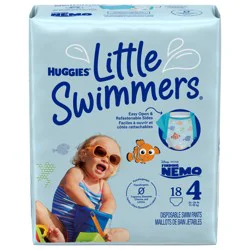 Little Swimmers Disposable Swim Diapers, Size 4 (24-34 lbs), 18 Ct