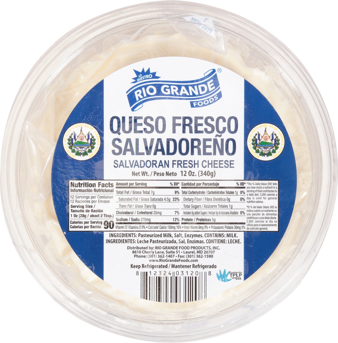 slide 5 of 11, Rio Grande Salvadoran Fresh Cheese 1 12 oz, 12 oz