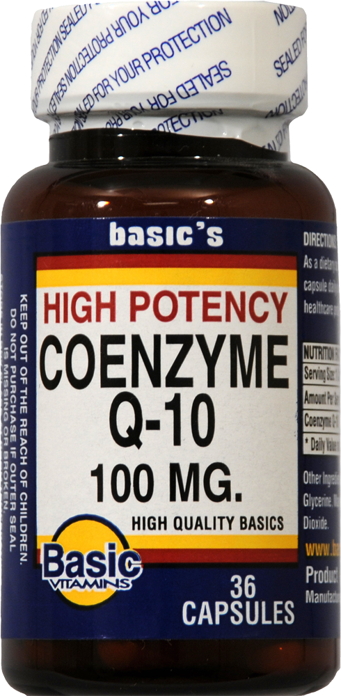 slide 1 of 1, Basic High Potency Coenzyme Q-10 Capsules 100Mg, 36 ct