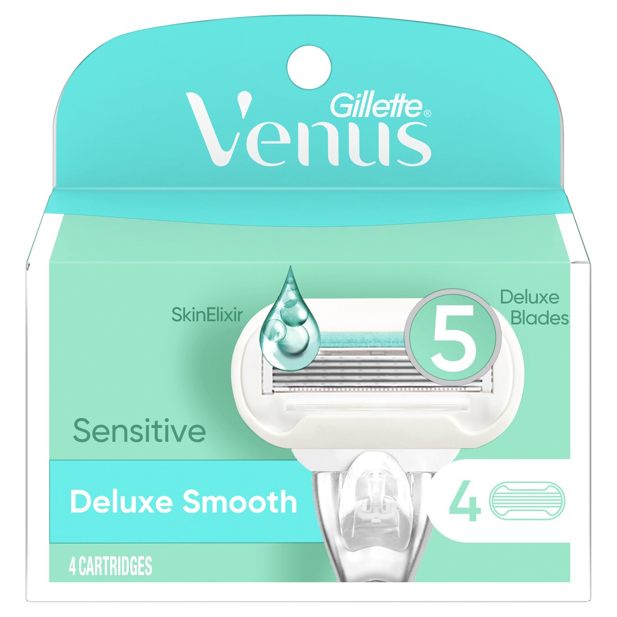 slide 1 of 3, Venus Deluxe Smooth Sensitive Women's Razor Blade Refills - 4ct, 4 ct
