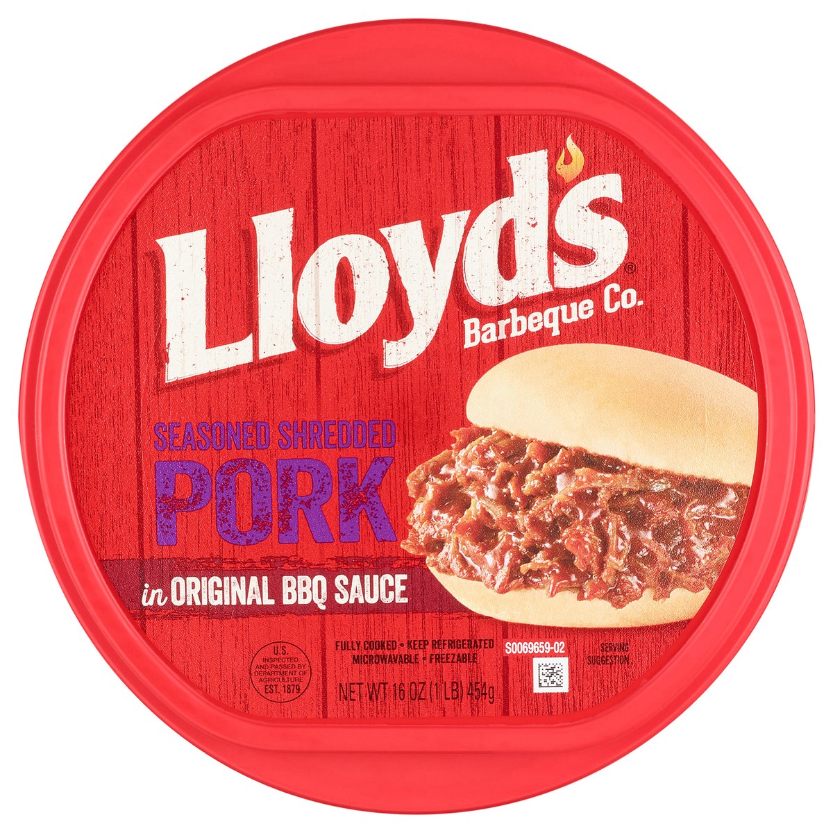 slide 1 of 9, Lloyd's Seasoned Shredded Pork in Original BBQ Sauce, 16 oz