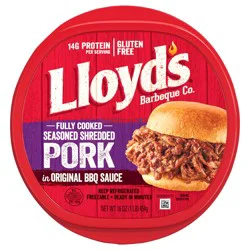 Lloyd's Barbeque Company LLOYD'S Seasoned and Shredded Pork in Original BBQ Sauce