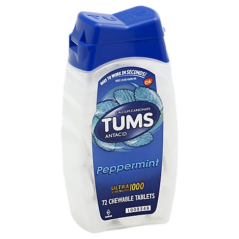 slide 1 of 1, Tums Ultra Antacid Tablets Peppermint, 72 ct