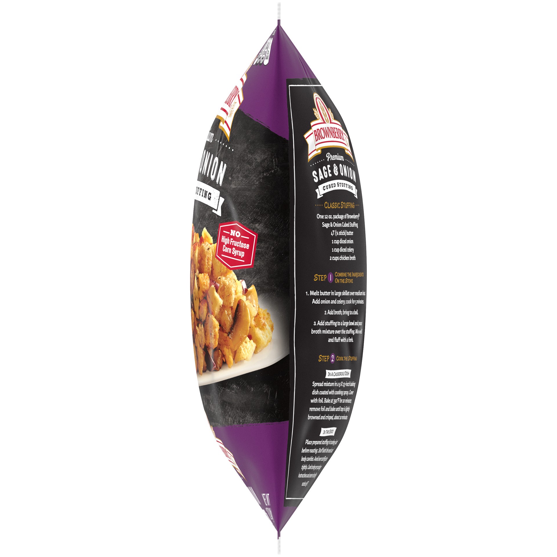 slide 5 of 5, Brownberry Premium Sage & Onion Cubed Stuffing, 12 oz, Bread Crumbs, Bag, 12 oz