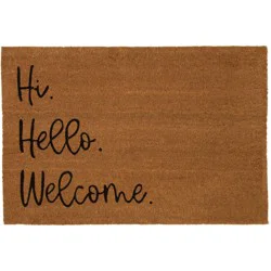 Stitch & Weft Hi Hello Welcome Coir Doormat
