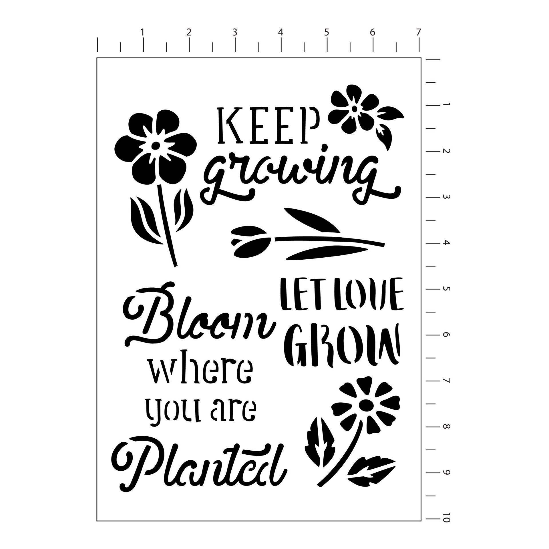 slide 2 of 3, Floral Sentiments Stencils By Craft Smart, 7" X 10", 7 in x 10 in