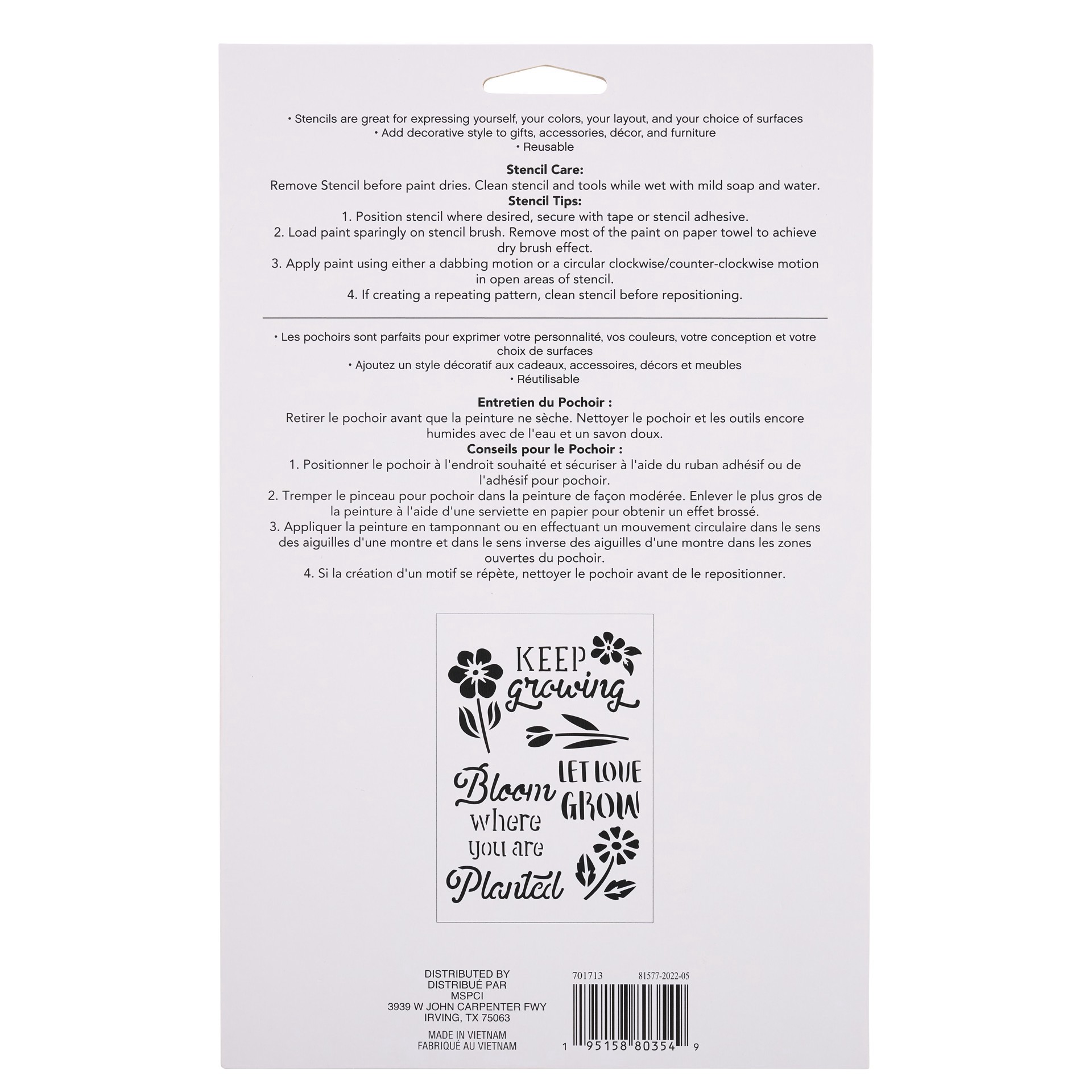 slide 3 of 3, Floral Sentiments Stencils By Craft Smart, 7" X 10", 7 in x 10 in