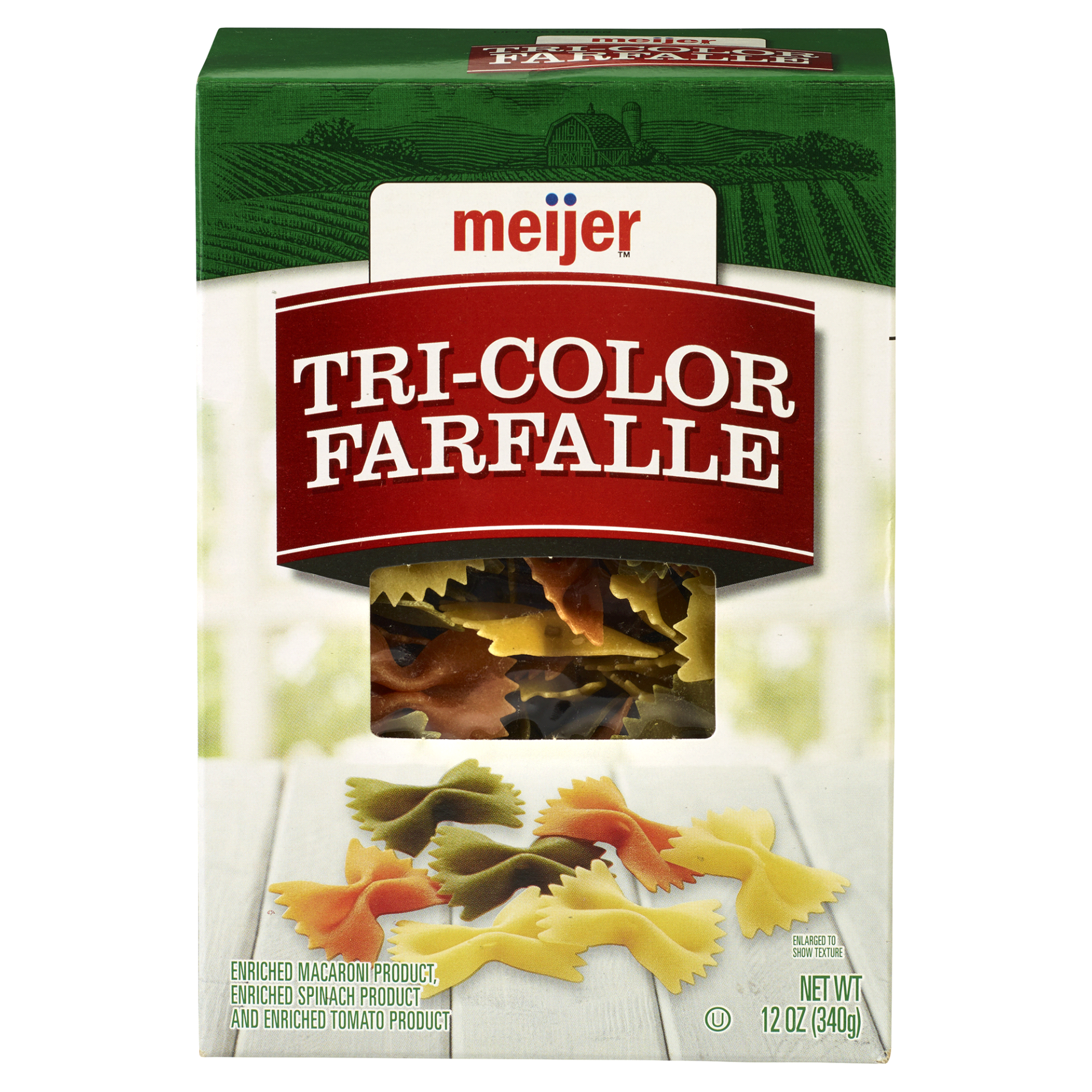 slide 1 of 1, Meijer Tri-Color Farfalle Pasta, 12 oz