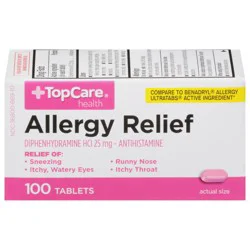 TopCare Health 25 mg Allergy Relief 100 Tablets