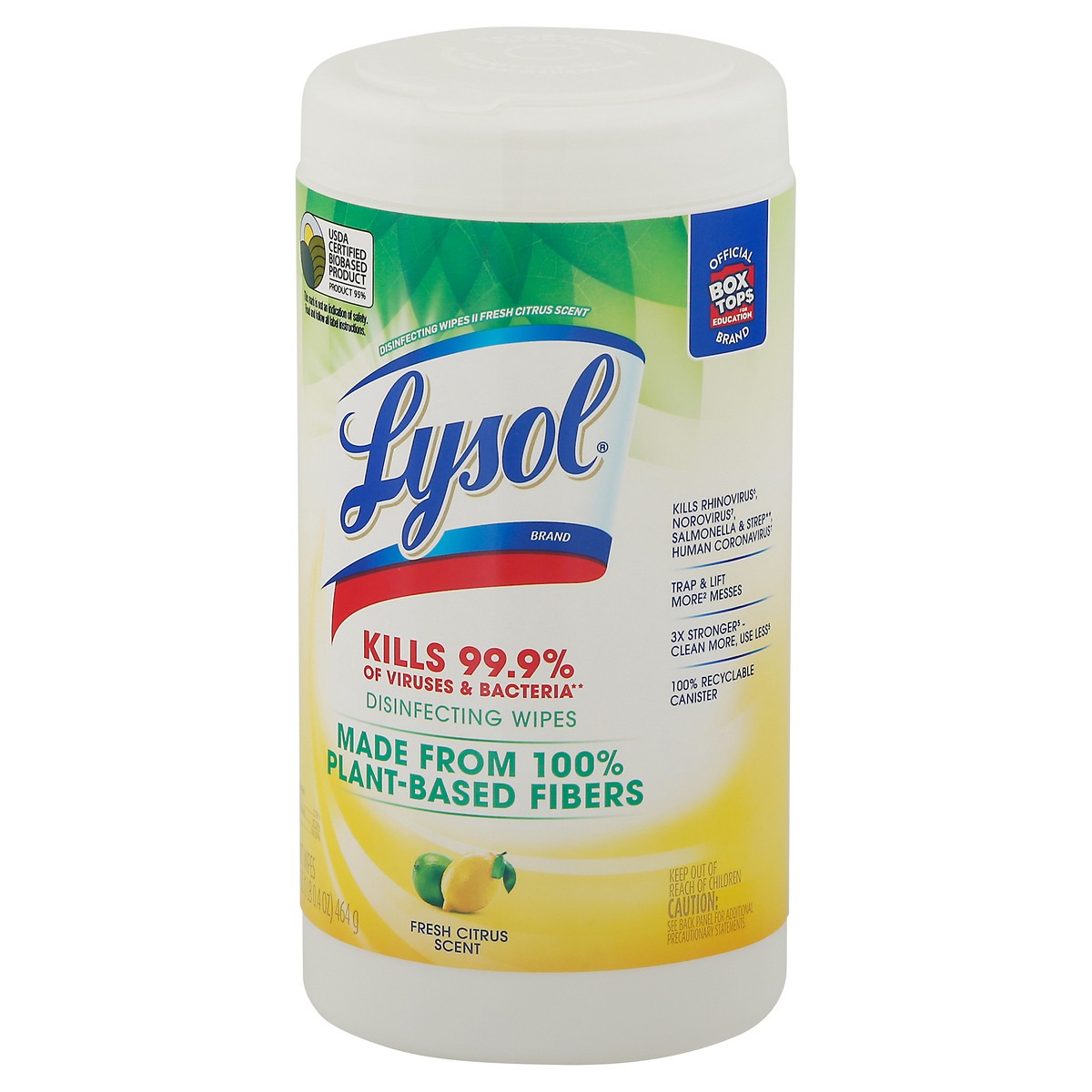 slide 9 of 9, Lysol Biodegradable Plant-Based Disinfectant Wipes, Multi-Surface Antibacterial Cleaning Wipes, For Disinfecting and Cleaning, Fresh Citrus, 70ct, 70 ct