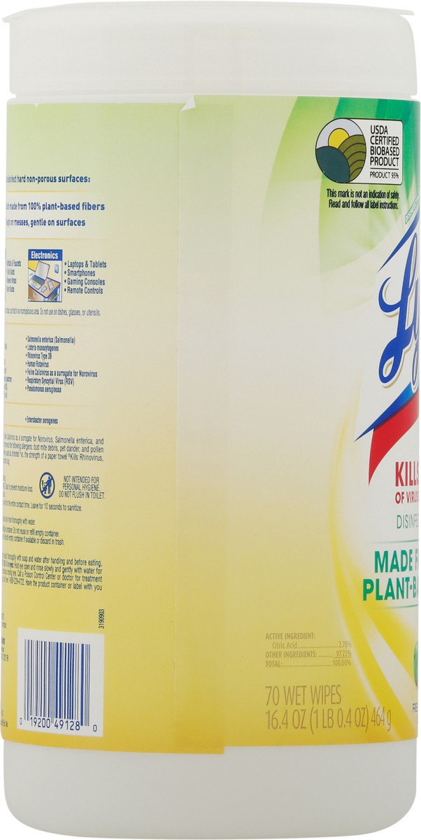 slide 4 of 9, Lysol Biodegradable Plant-Based Disinfectant Wipes, Multi-Surface Antibacterial Cleaning Wipes, For Disinfecting and Cleaning, Fresh Citrus, 70ct, 70 ct