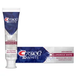 Crest 3DWhite Advanced Glamorous White Teeth Whitening Toothpaste, 3.3 oz