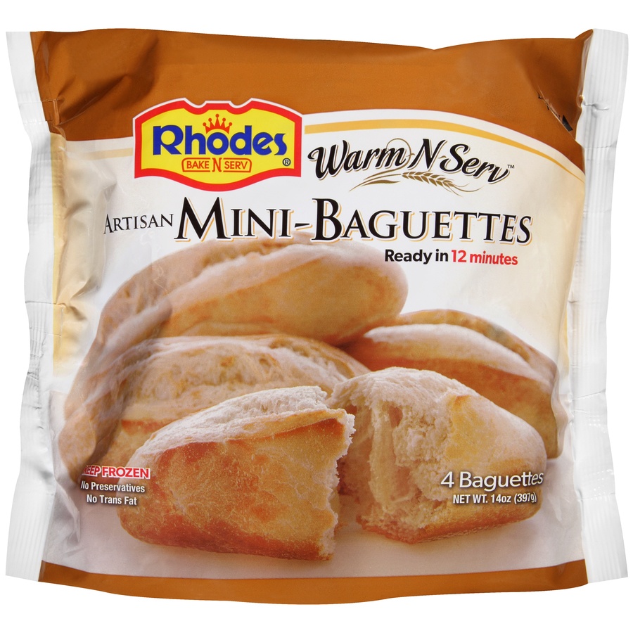 slide 1 of 6, Rhodes Warm-n-Serv Artisan Mini-Baguettes, 14 oz