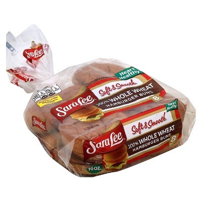 slide 1 of 5, Sara Lee Soft & Smooth 100% Whole Wheat Hamburger Buns, 16 oz