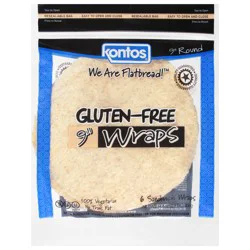 Kontos Gluten-Free Round Sandwich Wraps 9 Inch 6 ea