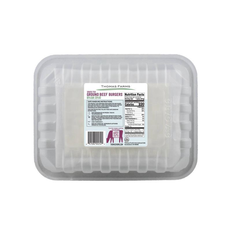 slide 4 of 5, Thomas Farms 80/20 Burgers - 2lbs, 2 lb