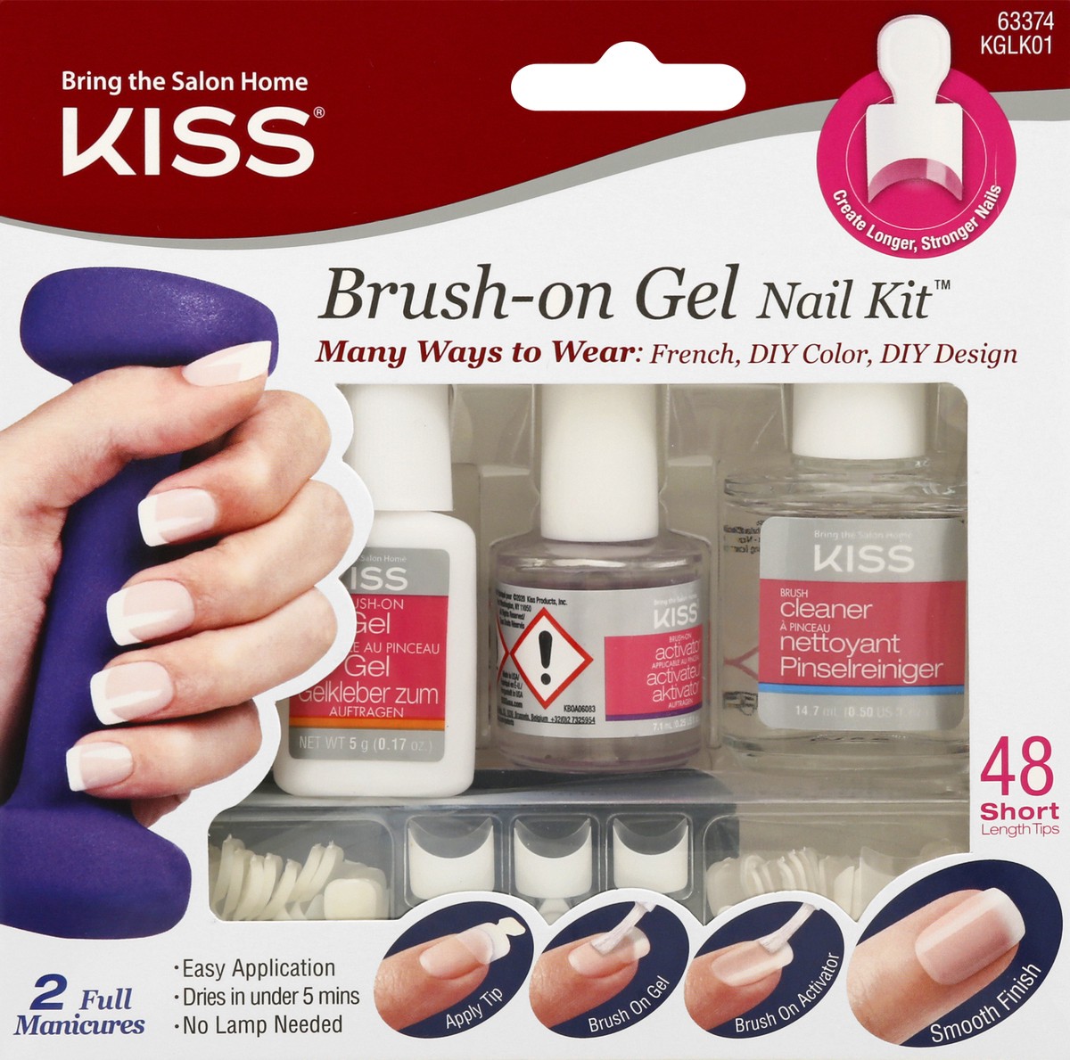 slide 12 of 12, Kiss Kiss Brush-On Gel Kit, 1 ct